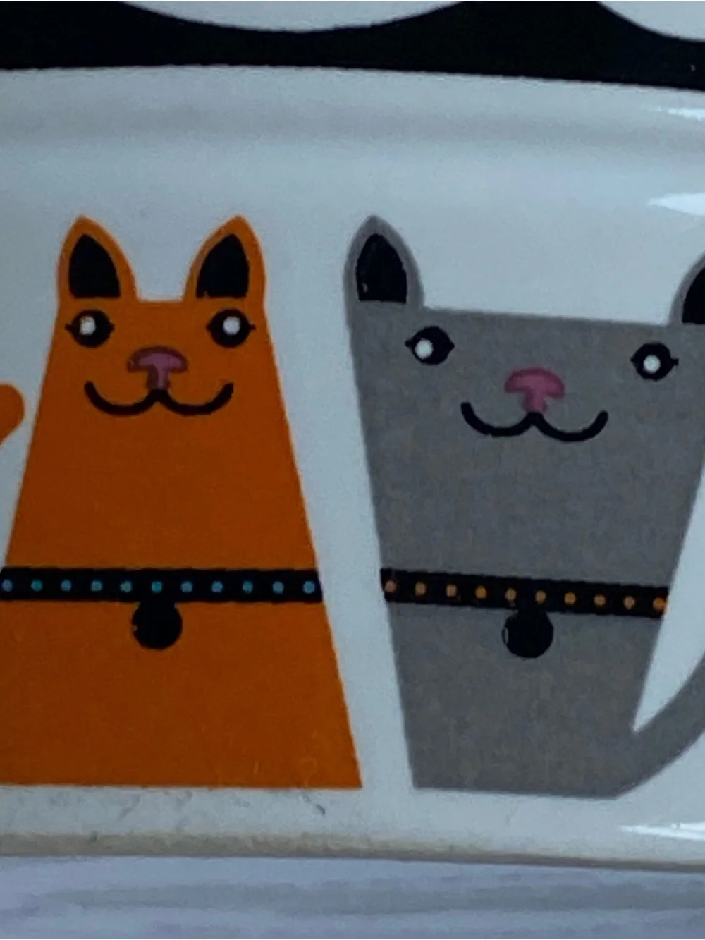 Cat Water Food Bowl Ceramic With Fish And Cats All Around Stoneware 5” Kitty EUC